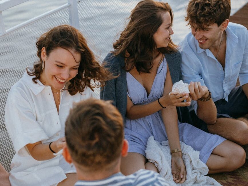 group of friends on a boat ride